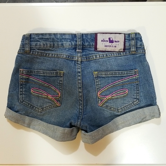 Ritzy Brit Blue Jean Shorts Girls 8/10 Small - Picture 1 of 3